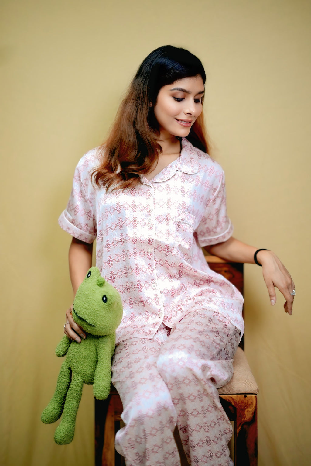 Soft pink night set #011002