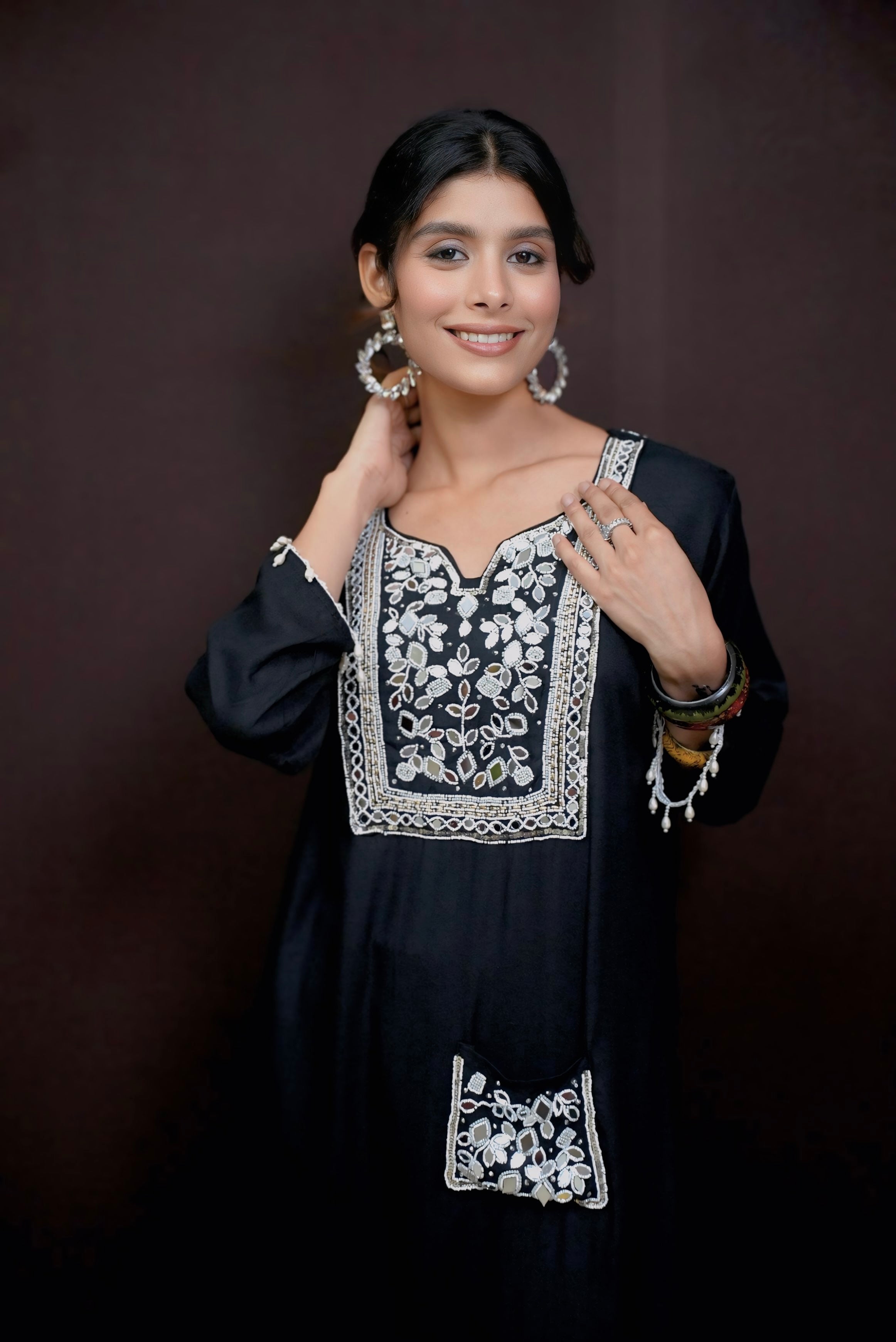 Black Punjabi embellished co-Ord/suit #081004