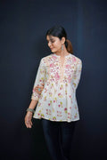 Beige floral Indian top #280901