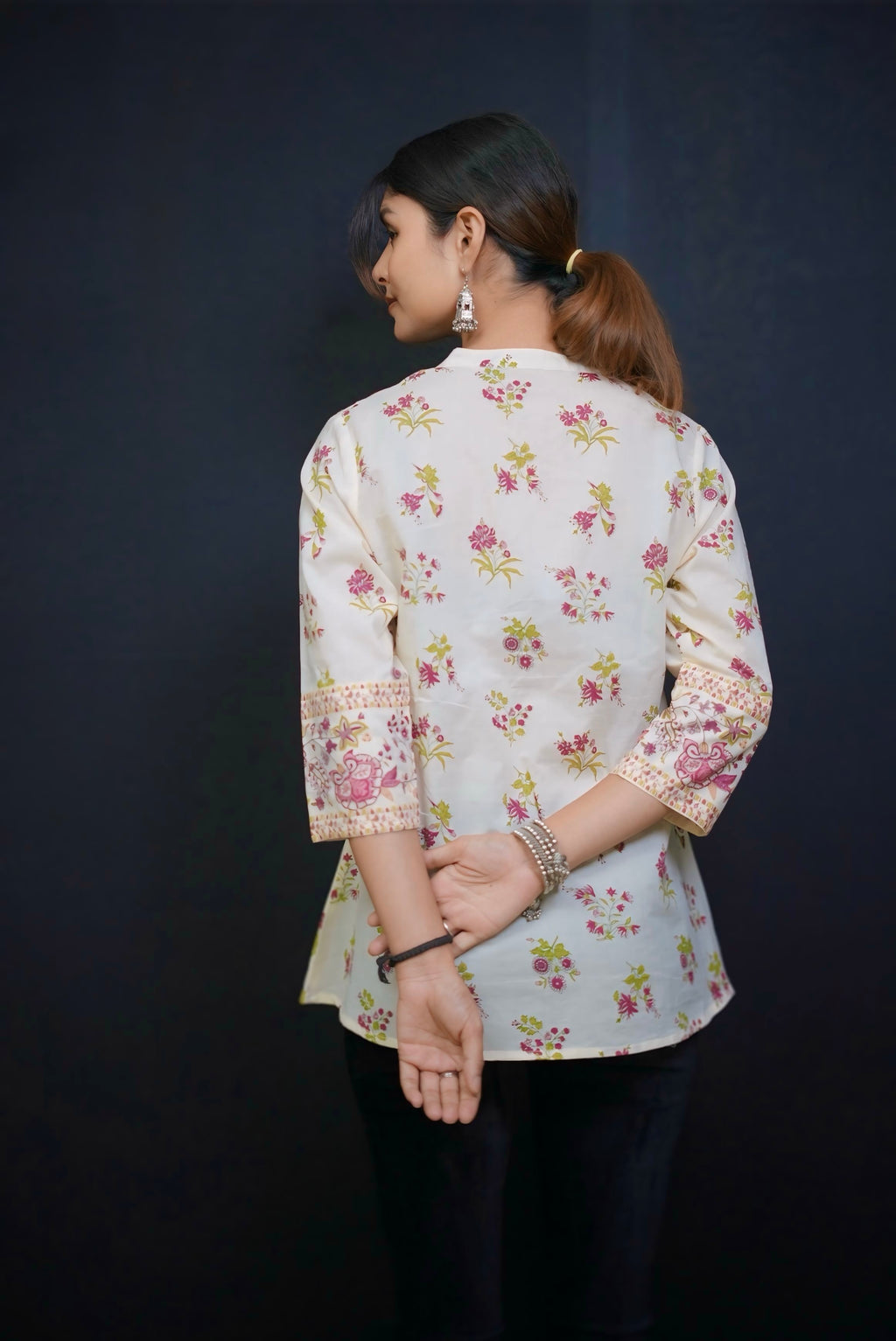 Beige floral Indian top #280901