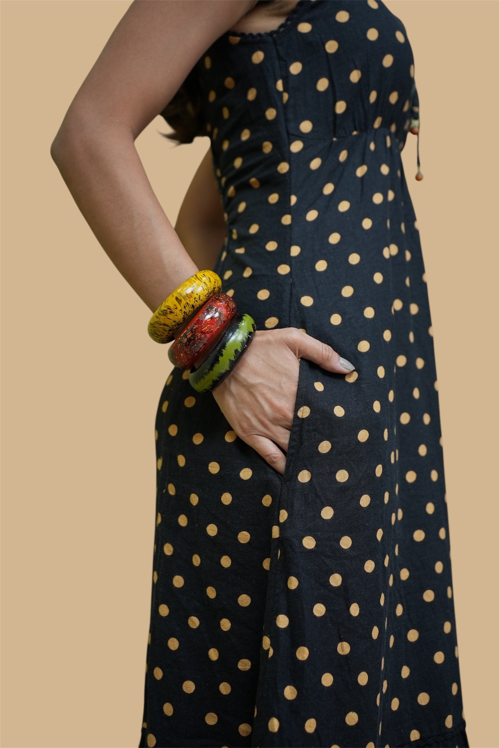 Polka dot midaxi dress #210906