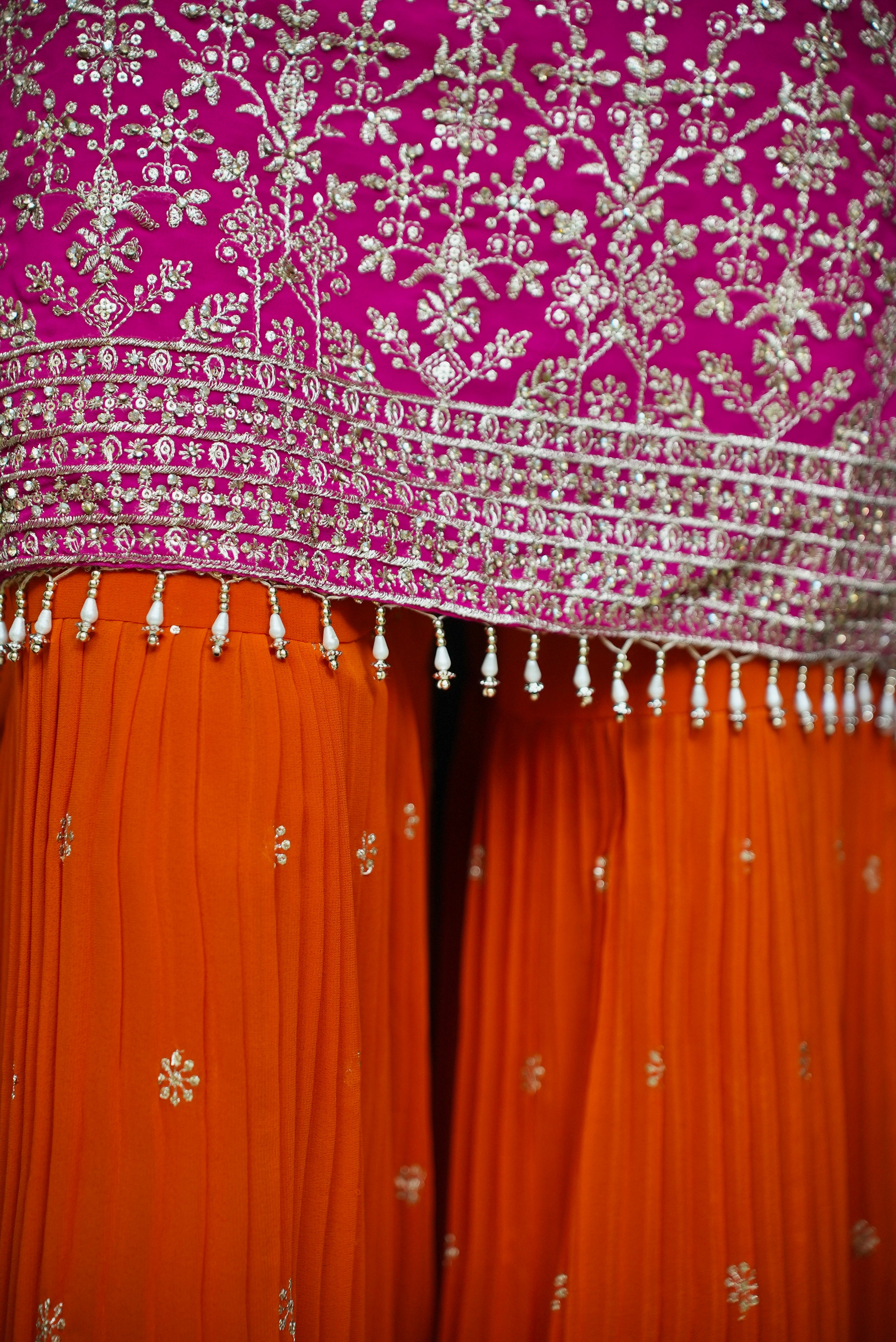 Pink & Orange sharara suit set #041001