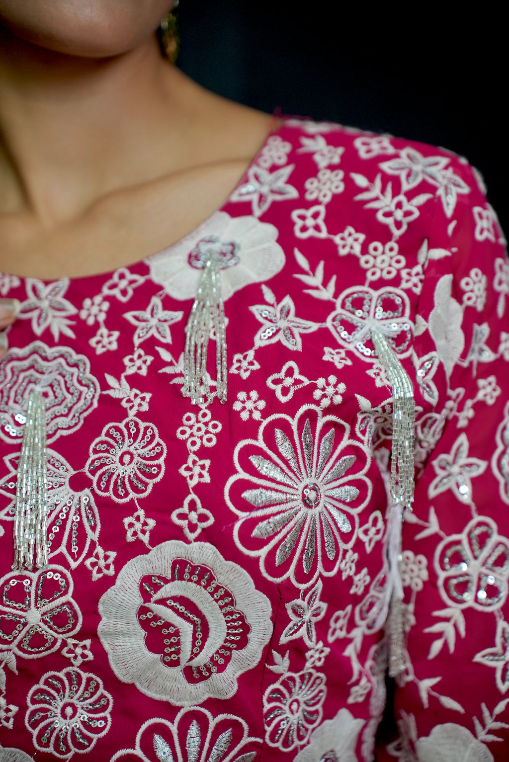 Pink long sleeve top & skirt #041006