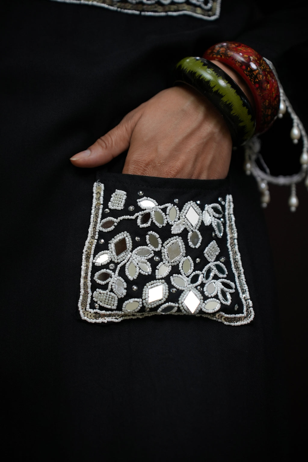 Black Punjabi embellished co-Ord/suit #081004