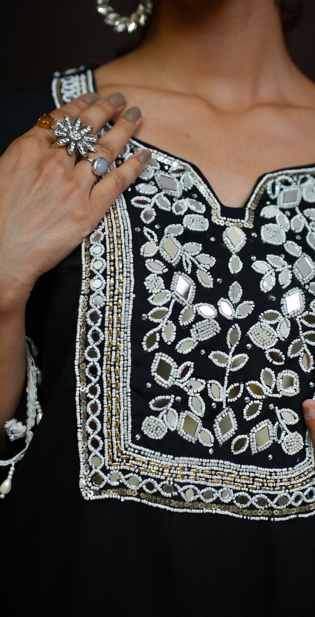 Black Punjabi embellished co-Ord/suit #081004