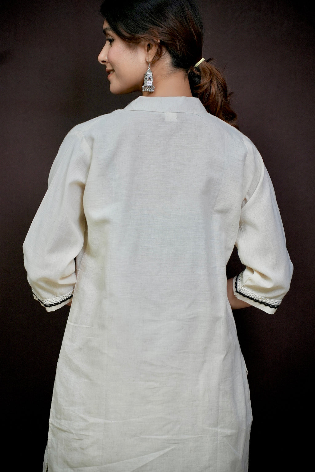 Beige embroidered kurta set #081005